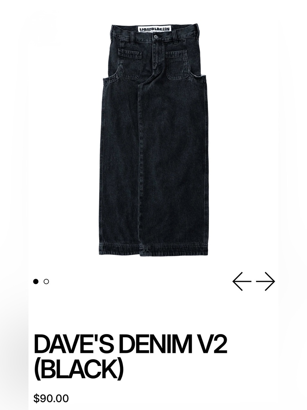 Mens Liquid Lagoon Dave’s V2 Baggy Black Skater Jeans
